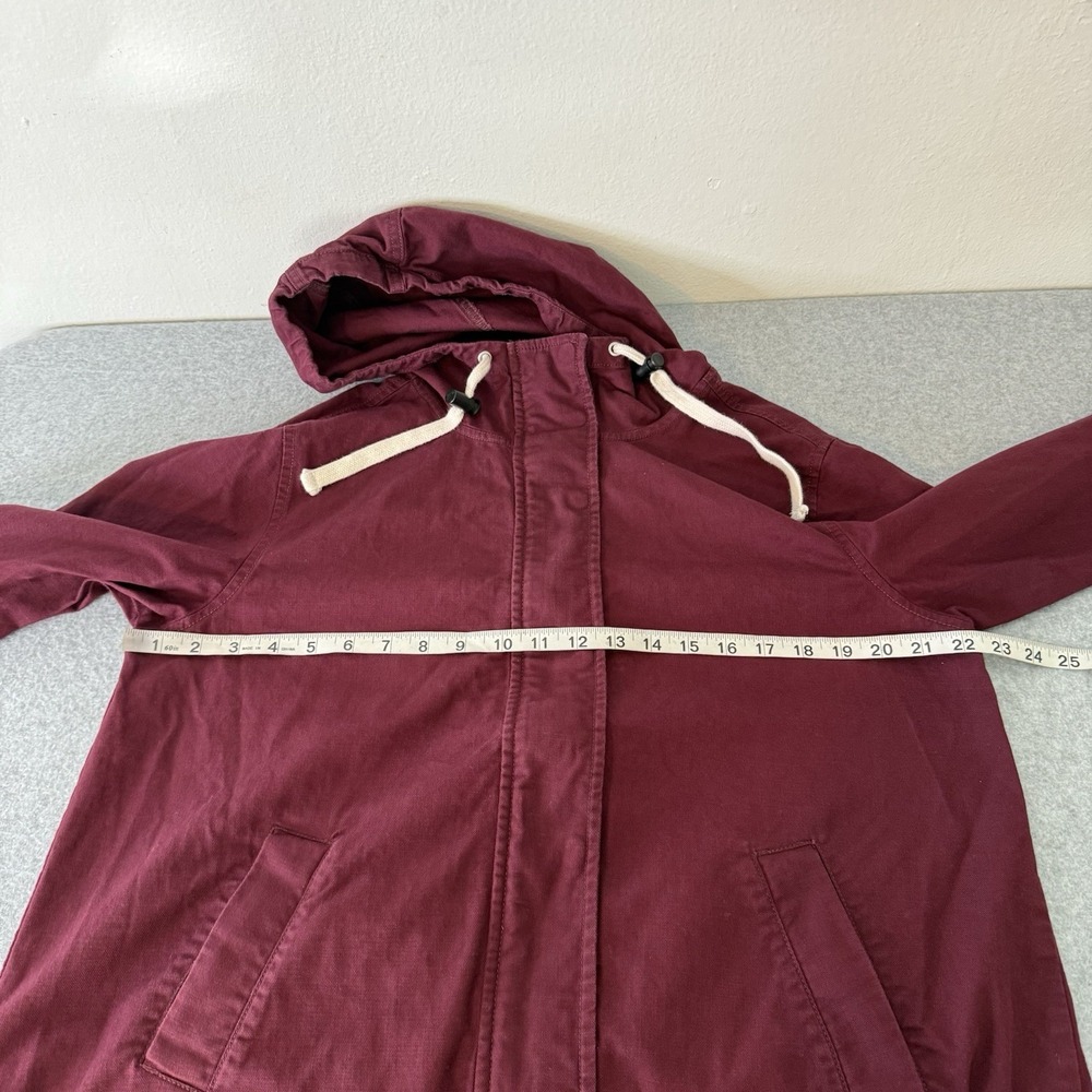 The North Face Shipler Jacket Maroon Anorak Hooded Cotton Zip Snap Womens Large - Picture 7 of 9
